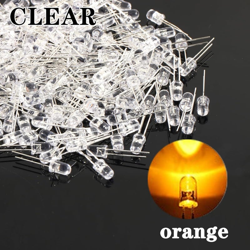 Juasky 150pcs 5mm LED Diode Lights,Clear LED Light Emitting Diodes for Science Experiment DIY Projects - Image 3